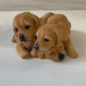 Homco Tan Puppy Trio Figurine